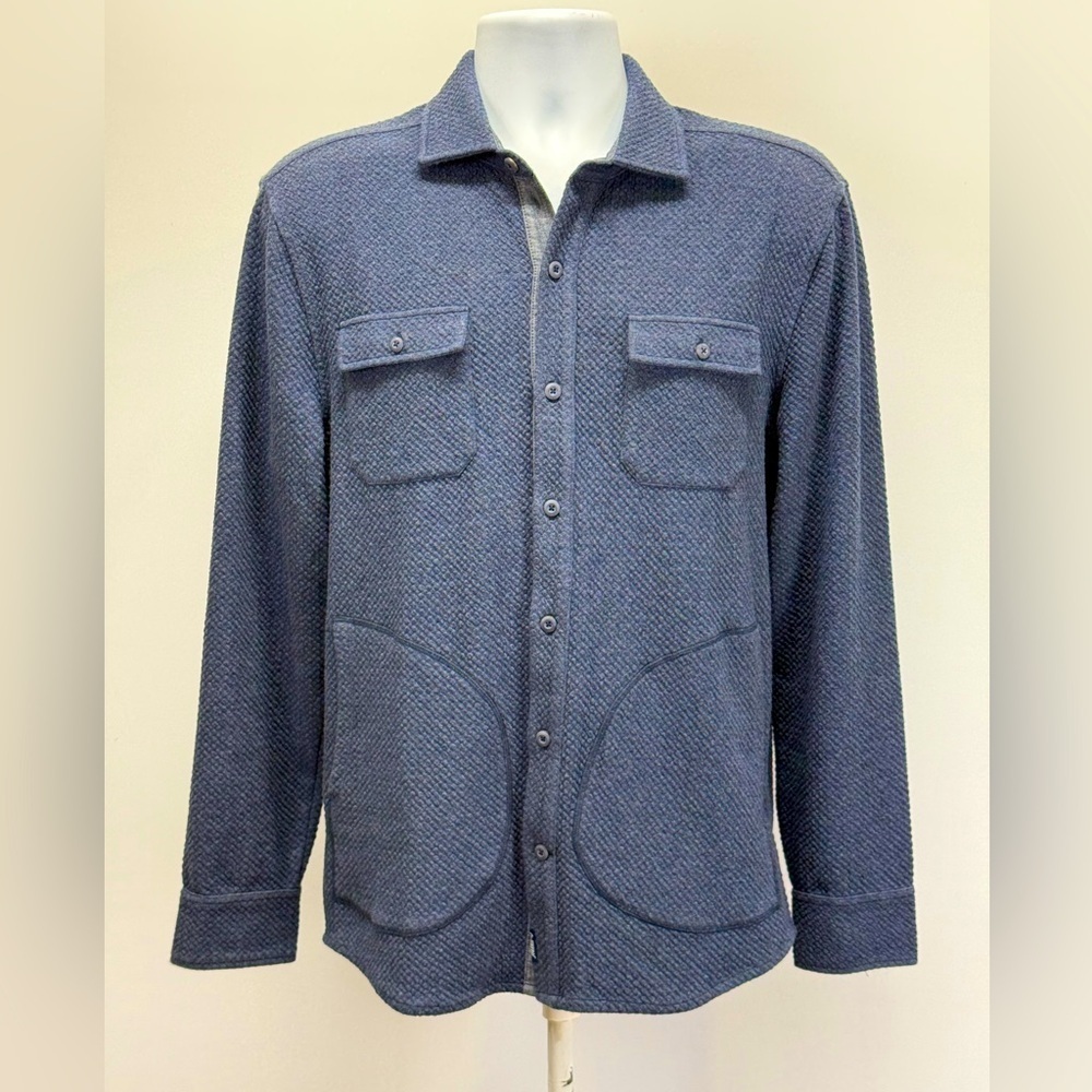 JOHNNIE-O Men’s Navy blue REUTTIGER  Shacket size S.